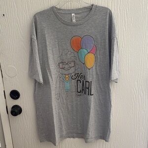 “Her Carl” Men’s 3XL Disney/Pixar Graphic Tee - Gray with Multicolor Balloons